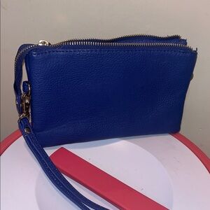 Chic Dark Blue Wristlet Clutch